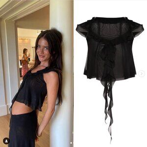 NiiHai Black Mesh Top size XS